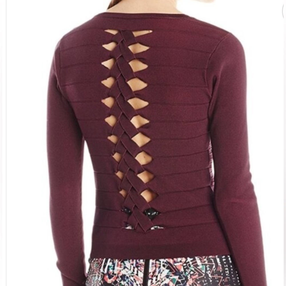 Parker Vicks Stretch Braided Back Sweater Blouse